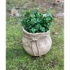 Slickblue Charming Small Woven Sack Design Planter – with Rope, 6.5” x 5.25” x 6.5” - 2 of 4