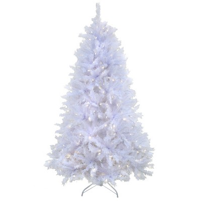 Prelit PowerConnect White Hinged Millville Artificial Christmas Tree Dual Color Lights- National Tree Company