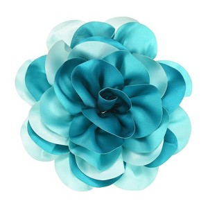 Unique Bargains Alloy Satin Fabric Big Rose Flower Dainty Brooches Pins 1 Pc - 1 of 4