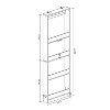 GDFStudio Nassau Slim Behind Door 69" Tall Bookcase with 4 Shelves and 5 hooks - 3 of 4