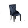 HomeRoots Tufted Dark Blue and Black Upholstered Velvet Dining Parsons Chair - 3 of 4