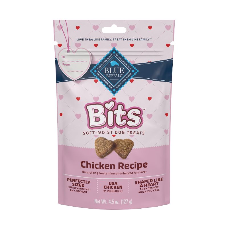 Blue Buffalo Valentine Bites All Ages Training Dog Treats with Chicken Flavor - 4.5oz, 1 of 9