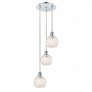 White Mouchette - 3 Light Cord Hung Multi Pendant In Modern Style-11 Inches Tall and 12.5 Inches Wide - 1 of 1