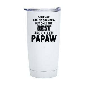 #1 Papaw Classic White 20 Ounce Stainless Steel Travel Tumbler Mug With Lid - 1 of 4