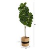 Nearly Natural 5.5-ft Fiddle Leaf Fig Artificial Tree in Handmade Natural Cotton Planter - 2 of 4