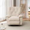 Swivel Recliner Rocking Chair, Soft Lounge Chair with Side Pocket for Living Room, Bedroom, Relaxing Chair For Home – Cuddlewood - 2 of 4