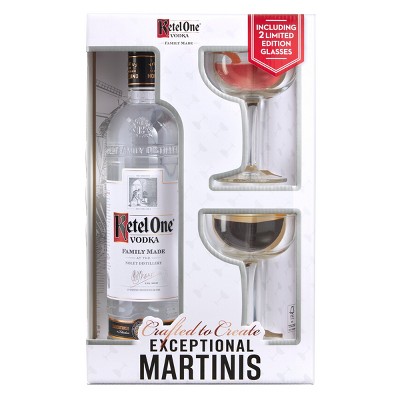 Ketel One with Martini Glasses - 750ml Bottle