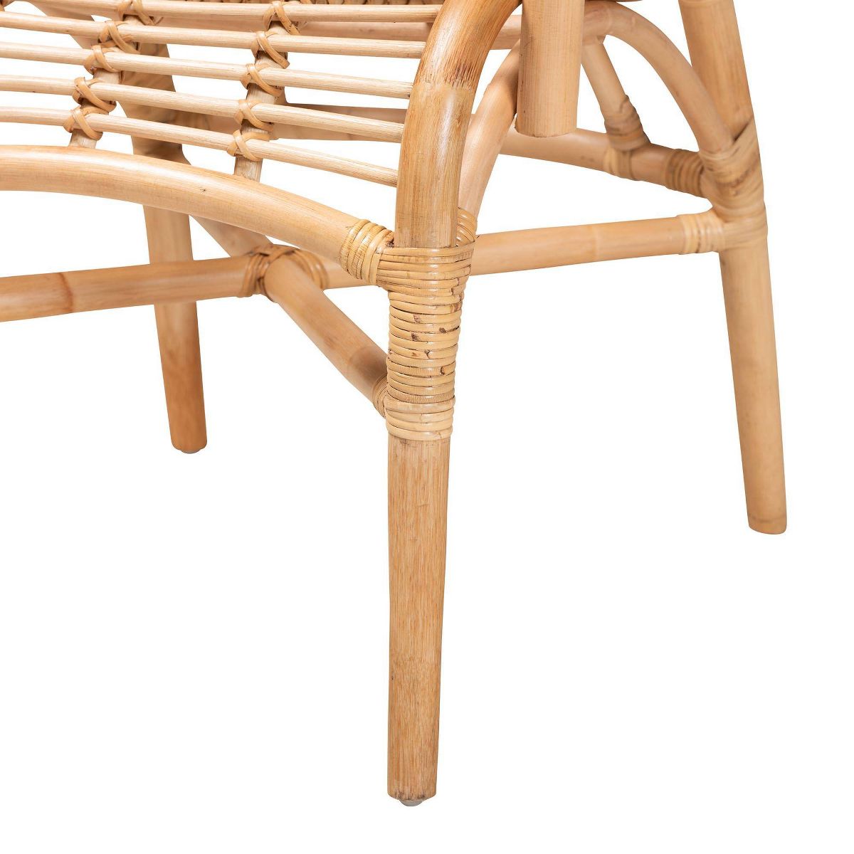 bali & pari Seminyak Natural Rattan Lounge Chair Natural Brown: Indoor Wicker Accent, No Swivel - thumbnail 7