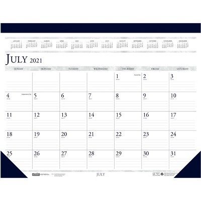 House of Doolittle 2021-2022 17" x 22" Academic Desk Pad Calendar Classic White/Blue 155-22