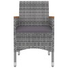 vidaXL Garden Dining Set Grey PE Rattan Medium Waterproof materials - 4 of 4