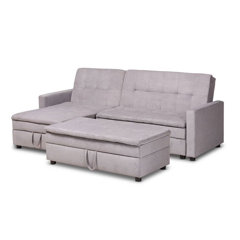 Noa Sectional Sofa with Ottoman Gray - Baxton Studio, 1 of 10