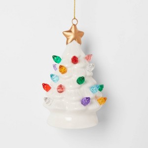 Lit Ceramic Retro Christmas Tree Ornament - Wondershop™ - 1 of 3