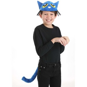 HalloweenCostumes.com One Size Fits Most   Pete the Cat Face Headband and Tail Accessory Kit, Blue/White/Yellow - 1 of 4