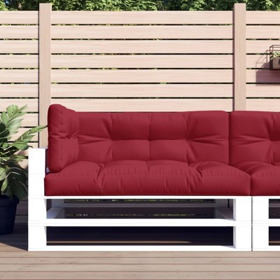 vidaXL Pallet Cushions 3 pcs Wine Red Fabric