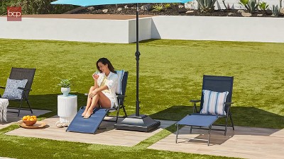 Brown Heavy-Duty Concrete Mobile Umbrella Base with Wheels