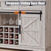OKD 54" Wine Bar Cabinet w/Sliding Barn Door, Kitchen Coffee Bar Cabinet w/Wine & Glass Rack, 3 Drawers, Large Buffet Sideboard - 3 of 4