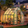 6x7 FT Outdoor Greenhouse with Polycarbonate Panels, Aluminum Walk-In Design with Roof Vent & Lockable Door - 2 of 4