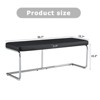 DSVIMOY Shoe Changing Bench with Silver Legs, Sofa Bench Dining Chair, Suitable for Bedroom Fitting Room, Storage Room, Black, 50.7"*15.7"*15.3" - 3 of 4