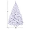 Tangkula 9ft White Christmas Pine Tree Hinged Artificial Decoration w/ 2132 Tips & Metal Stand - 3 of 4