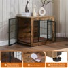 Aukfa 27" Wooden Dog Crate Furniture with Cushion – Heavy Duty Dual-Door Kennel for Small/Medium Dogs, Convertible Side Table & Nightstand - 4 of 4