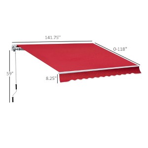 Resenkos Patio Awning, Outdoor Sun Shade Shelter Cover Awnings,12' x 10' Retractable Awning Patio Awnings Sun Shade Shelter with Manual Crank Handle, - 1 of 4