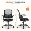 NicBex Adjustable Height Home Office Mesh Chairs with Adjustable Armrest and Universal Wheels for Work Study - 3 of 4