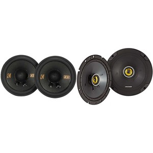 Kicker 46CSC674 CS-Series CSC67 6.75-Inch (165mm) Coaxial Speakers, 4-Ohm (Pair) & 51KSC2704 KS-Series 2.75" Midrange Speakers, 4-Ohm, Pair Bundle - 1 of 4