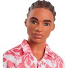 Barbie Fashionistas Ken 11" Doll #235 in Hawaiian Print Jumpsuit with Green Sandals, Brown Hair - 3 of 4