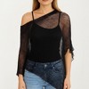 Anna-Kaci Women's Sheer Knit Asymmetrical Pullover Top with One Shoulder Design and Lightweight Texture - One Size Fits Most, Black - 3 of 4