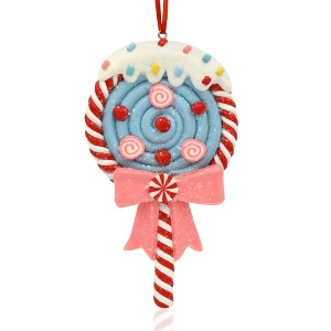 Gloria Duchin Clay Blue Lollipop Tree Ornament - 1 of 3
