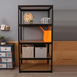 Hommoo 5 Tier Industrial Style Open Bookshelf with Metal Frame - 1 of 4