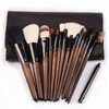15pcs Unique Walnut Makeup Brushes with Vegan Leather Bag, Professional No - Shed Tan Brushes - 4 of 4