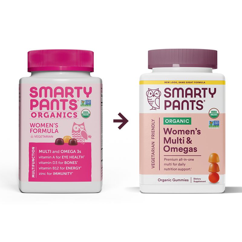 SmartyPants Organic Women&#39;s Multi &#38; Vegetarian Omega 3 Gummy Vitamins with D3, C &#38; B12 - 90 ct, 3 of 16
