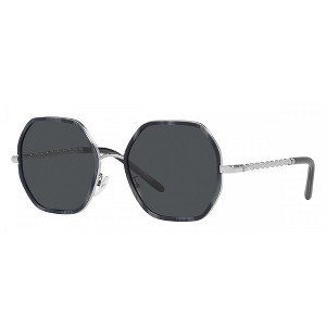 Tory Burch TY 6092 333087 Womens Geometric Sunglasses Blue Horn 55mm - 1 of 3