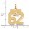 Black Bow Jewelry 14k Yellow Gold, Jersey Collection, Medium Number 62 Pendant - 2 of 3