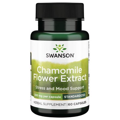 Swanson Chamomile Flower Extract - Standardized Apigenin 500 mg 60 Caps.