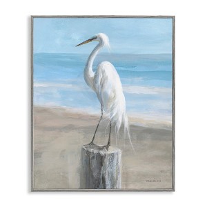 Stupell Industries Egret Coastal Landscape Framed Giclee Art - 1 of 4