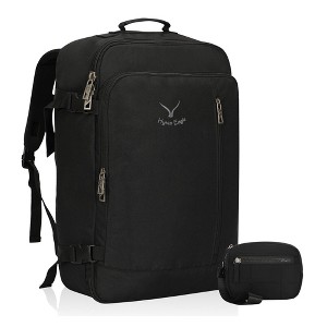 Hynes Eagle 38L Carry on Backpack Wristlet Wallet Set-Black - 1 of 4