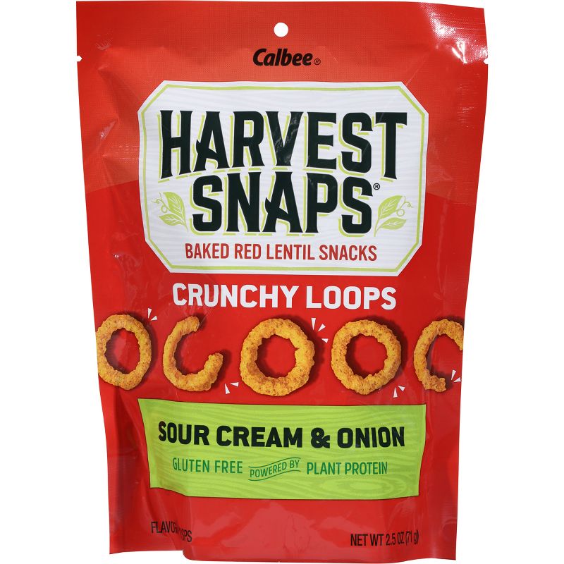 Harvest Snaps Crunchy Loops Sour Cream &#38; Onion Baked Red Lentil Snacks - 2.5oz, 4 of 10