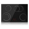 7200W 30 Inch 4 Burners Electric Cooktop with Built-in Ceramic Glass Stove and Double Ring Zones, 220V~240V, Touch Control & Timer - 2 of 4