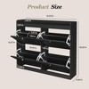 Large Shoe Storage Cabinet with 4 Flip Drawers, Freestanding Narrow Shoe Organizer with Hooks and Storage - 3 of 4