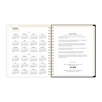 Day Designer 2024-25 Daily/Monthly Planner 10&#34;x8&#34; Wirebound Frosted Rugby Stripe Black_1