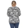 Womens Plus Pleated Long Sleeve Floral Print Blouse - White Mark - 3 of 4