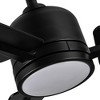 YUHAO Hushine 2-Pack 48 in. Indoor Black Downrod Standard Ceiling Fan with Light, Remote Included and Reversible Blades - 3 of 4