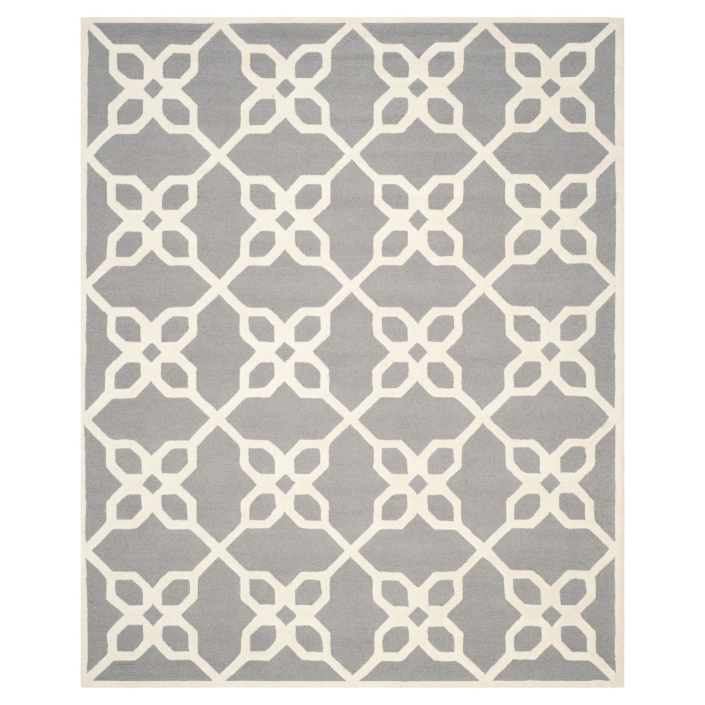 8'X10' Geometric Area Rug Dark Gray - Safavieh