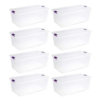 Sterilite 110-Quart Capacity Clear Storage Tote w/ Secure Latch Handles