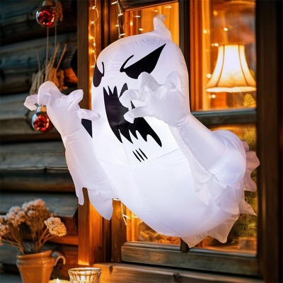 SYNCFUN 4.5 FT Halloween Scary Flying Ghost Broke Out from Window Inflatable for Halloween Party Indoor, Outdoor, Yard, Garden, Lawn Decoration