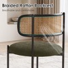 Okak Set of 2/4 Upholstered Rattan Back Round Dining Chair with Metal Legs,Armless Accent Dining Chairs for Dining Room,Kitchen - 4 of 4