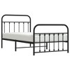 vidaXL Metal Bed Frame with Headboard and Footboard Black 39.4 in.x74.8 in. Twin - 3 of 4
