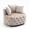 Elegant and Comfortable Velvet Accent Chair, Skin-Friendly, Ergonomic Design, Leisure Sofa Barrel Chair for Living Room, Small Spaces - Armless - 3 of 4